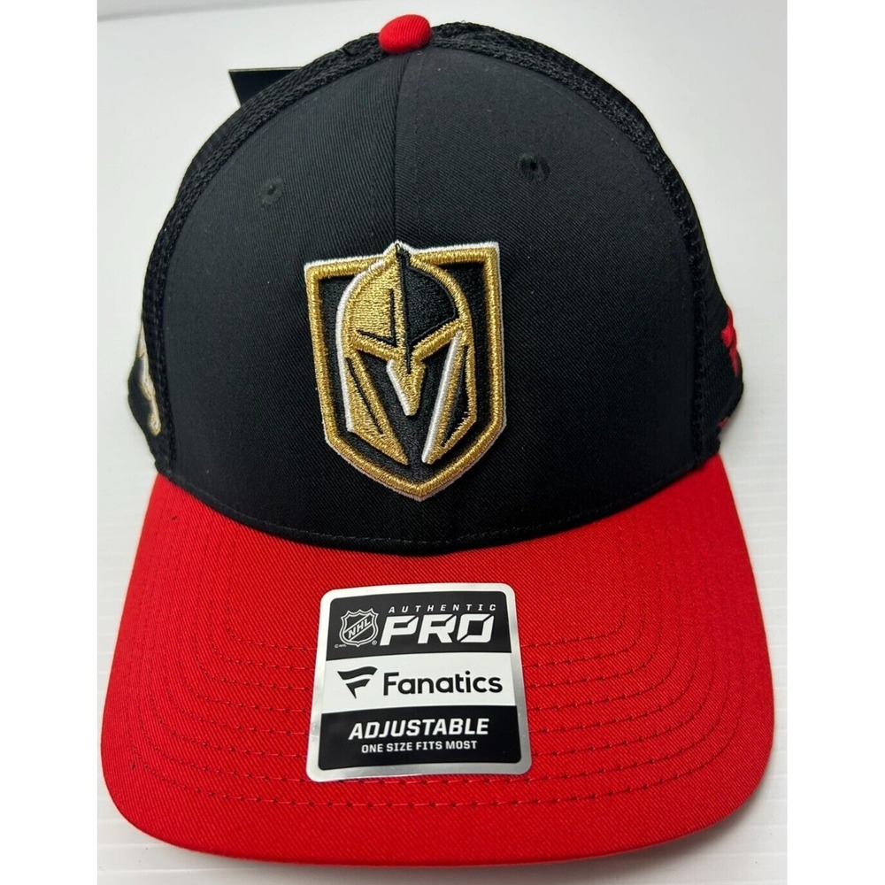 Las Vegas Knights Hat Cap Adjustable Fanatics NHL Authentic Pro Mesh-Back Hockey